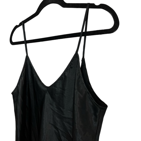 INTIMATE MOODS Satin Black VINTAGE Chemise Nighty Lingerie USA Made Slip sz M - Picture 3 of 16